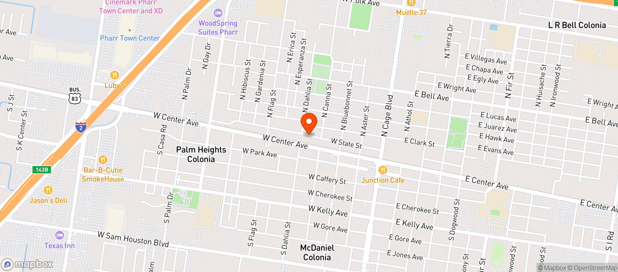 Map showing Tejas Bar