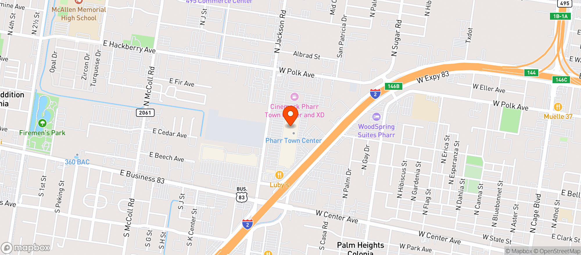 Map showing World Market Mccallen