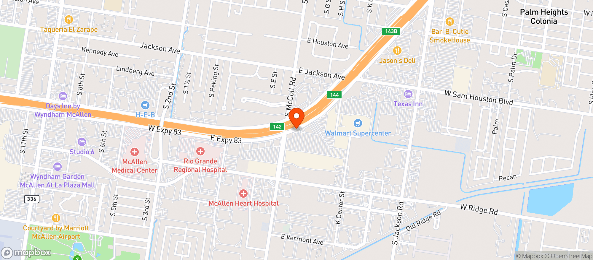 Map showing Target Store