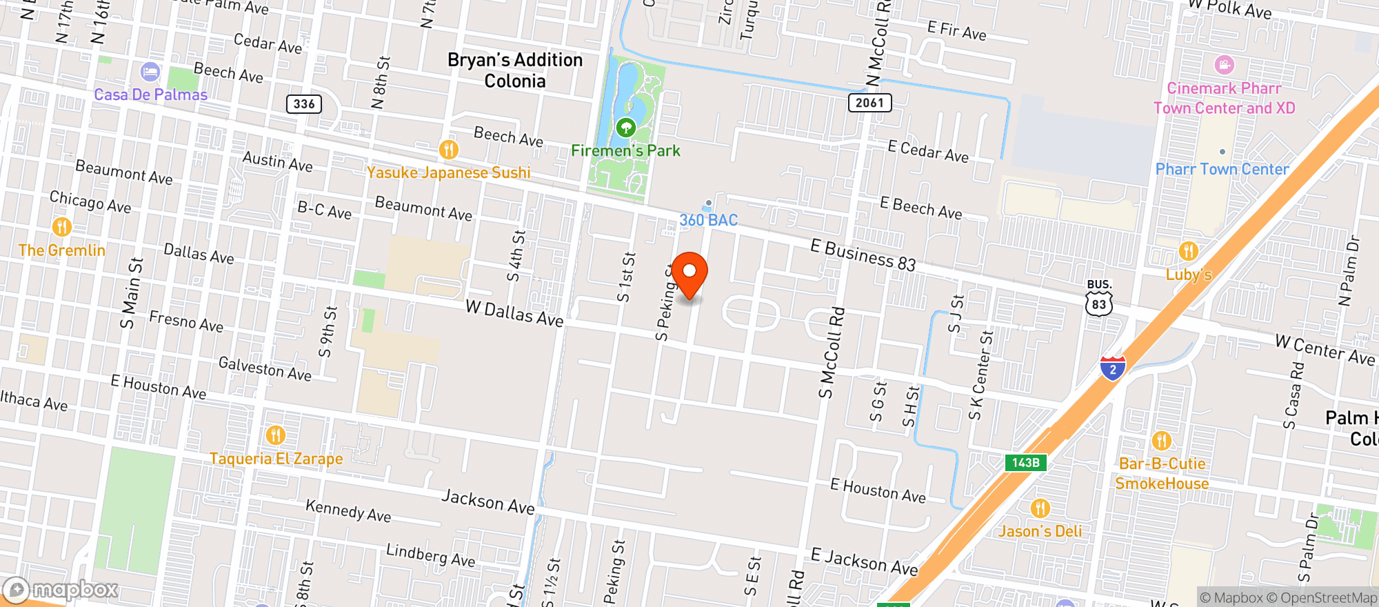 Map showing THE GREEN HIT SMOKE SHOP