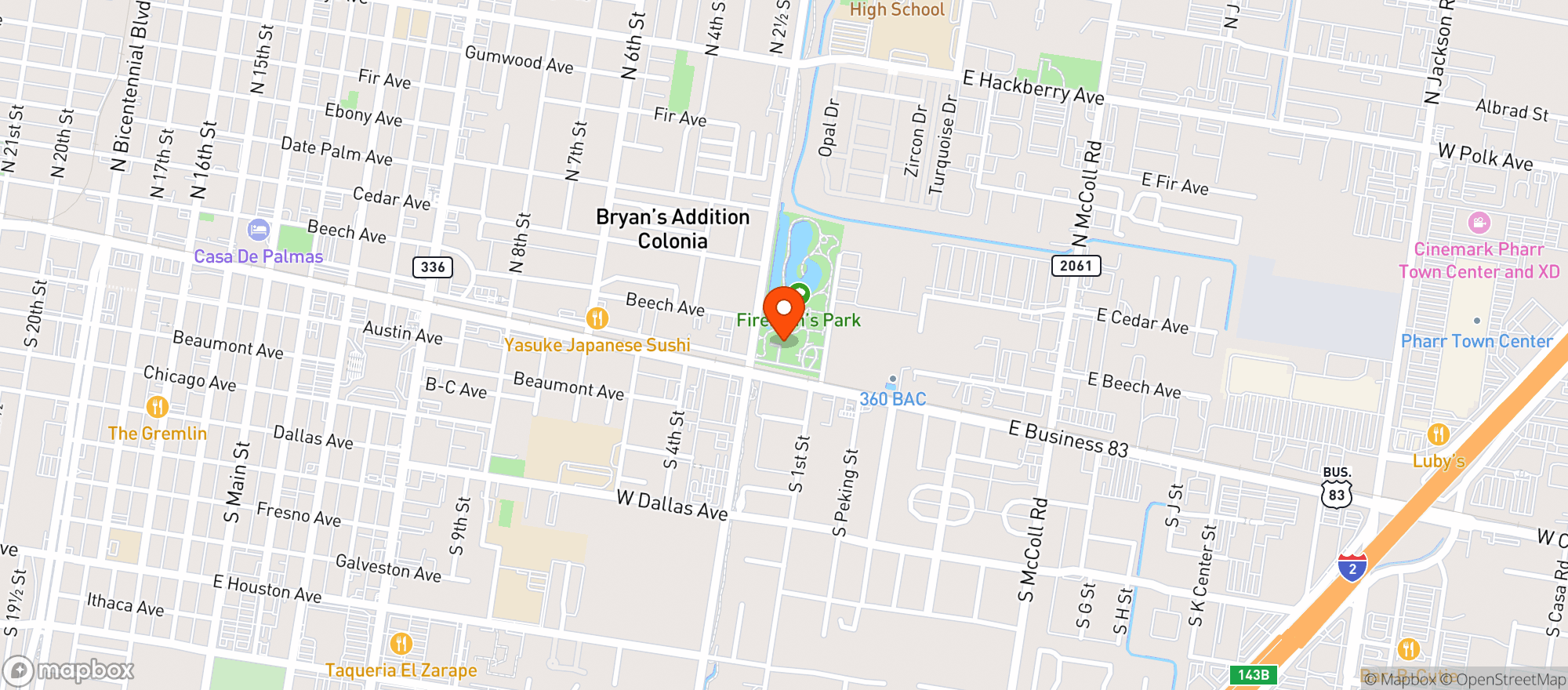 Map showing University Draft House
