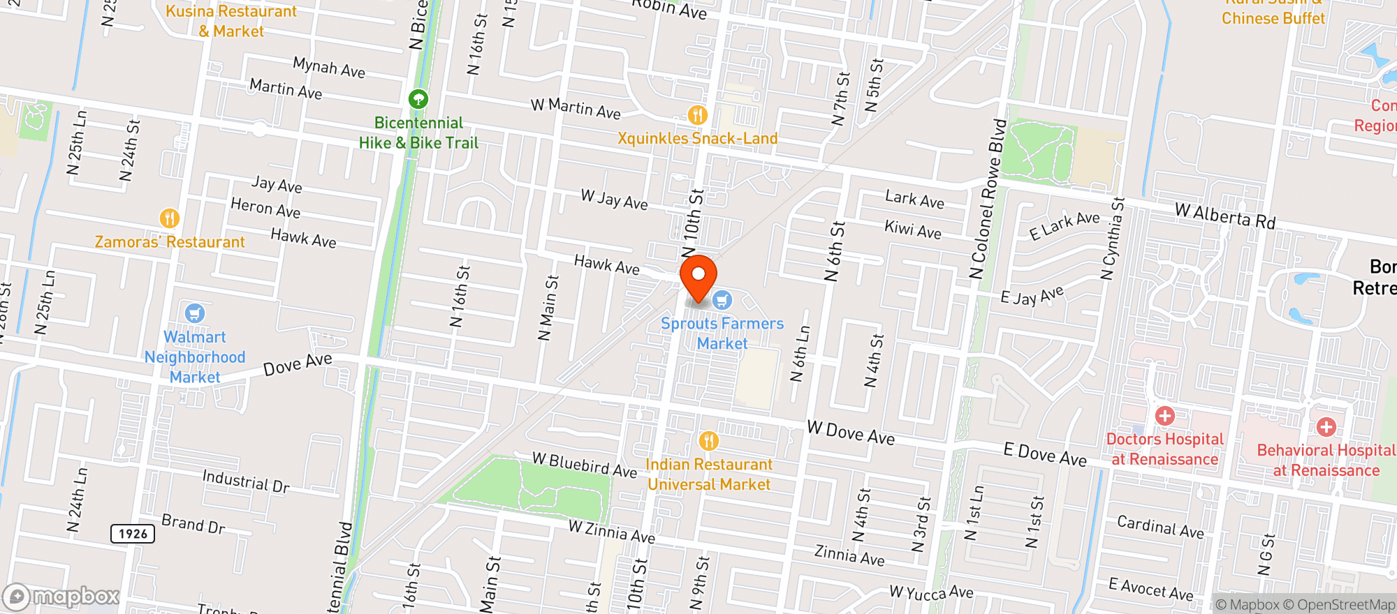 Map showing Sprouts Farmers Market