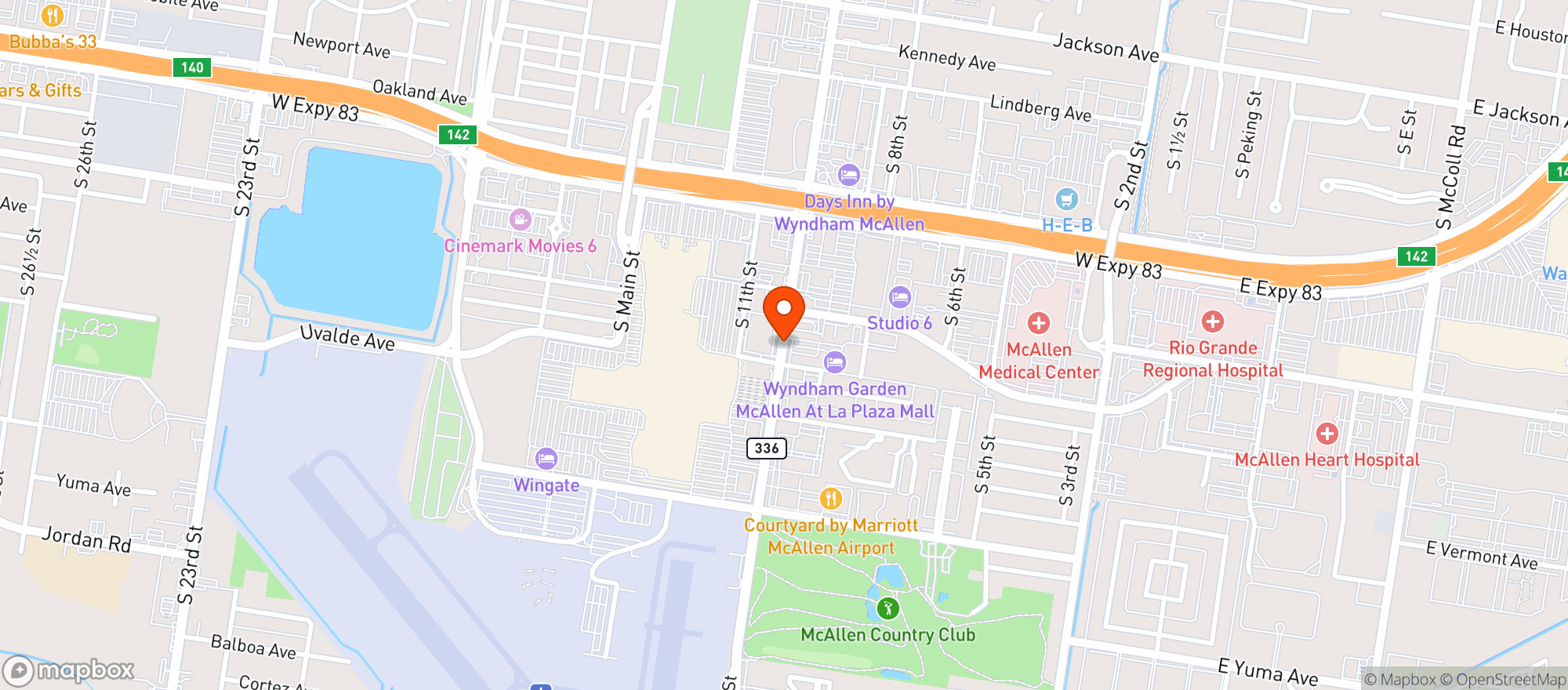 Map showing Buffalo Wings & Rings
