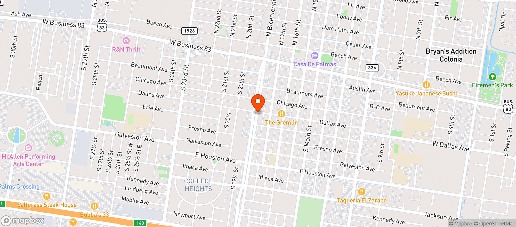 Map showing The Boulevard Liquor Store