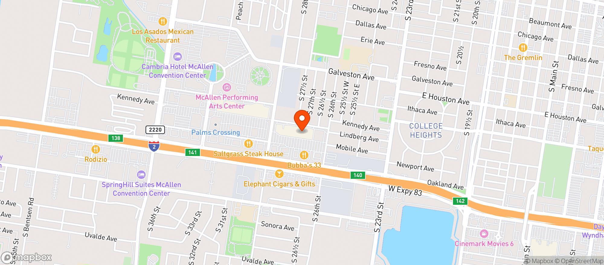 Map showing SPEC'S MCALLEN
