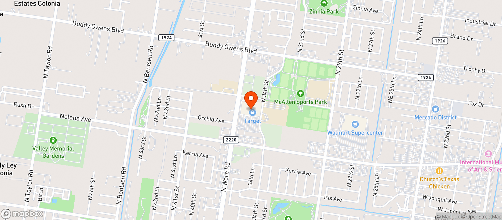 Map showing Target