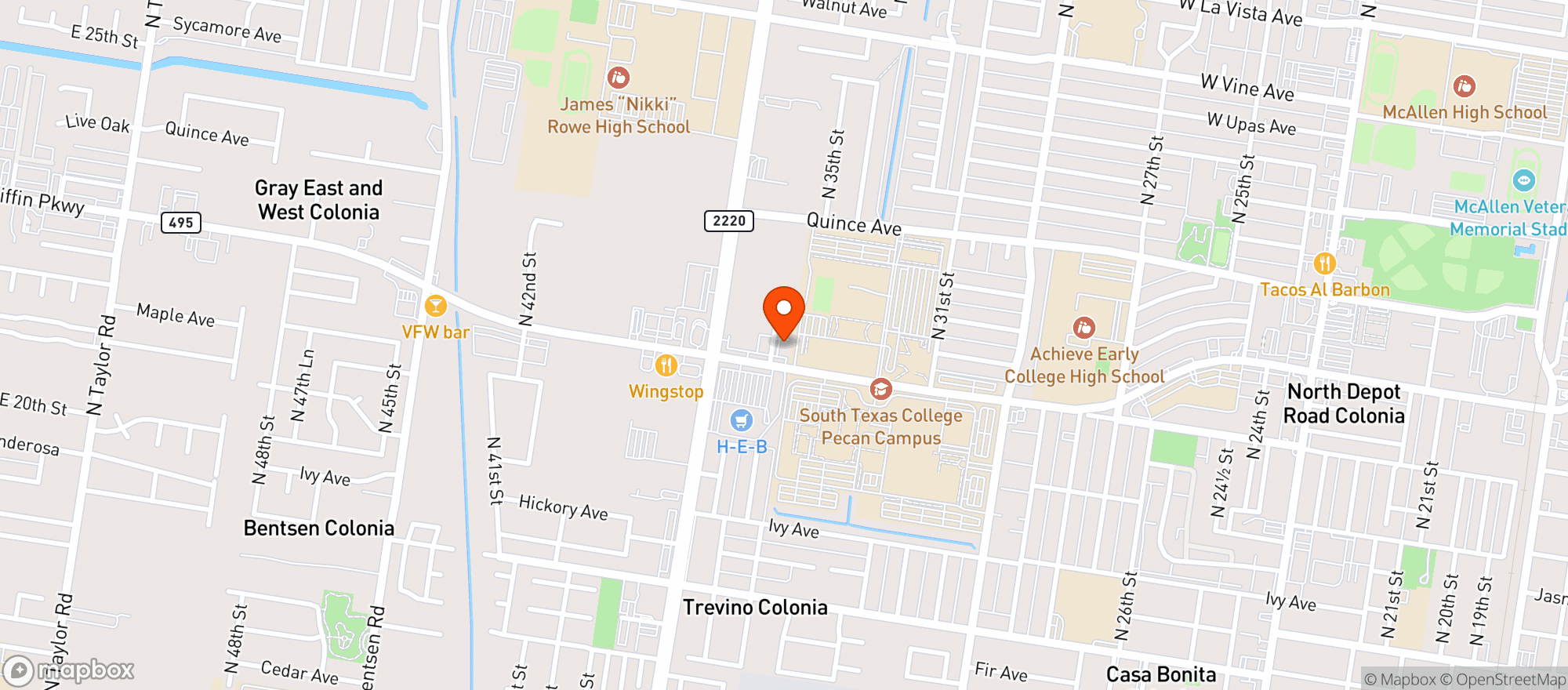 Map showing FELDMANS PECAN BLVD