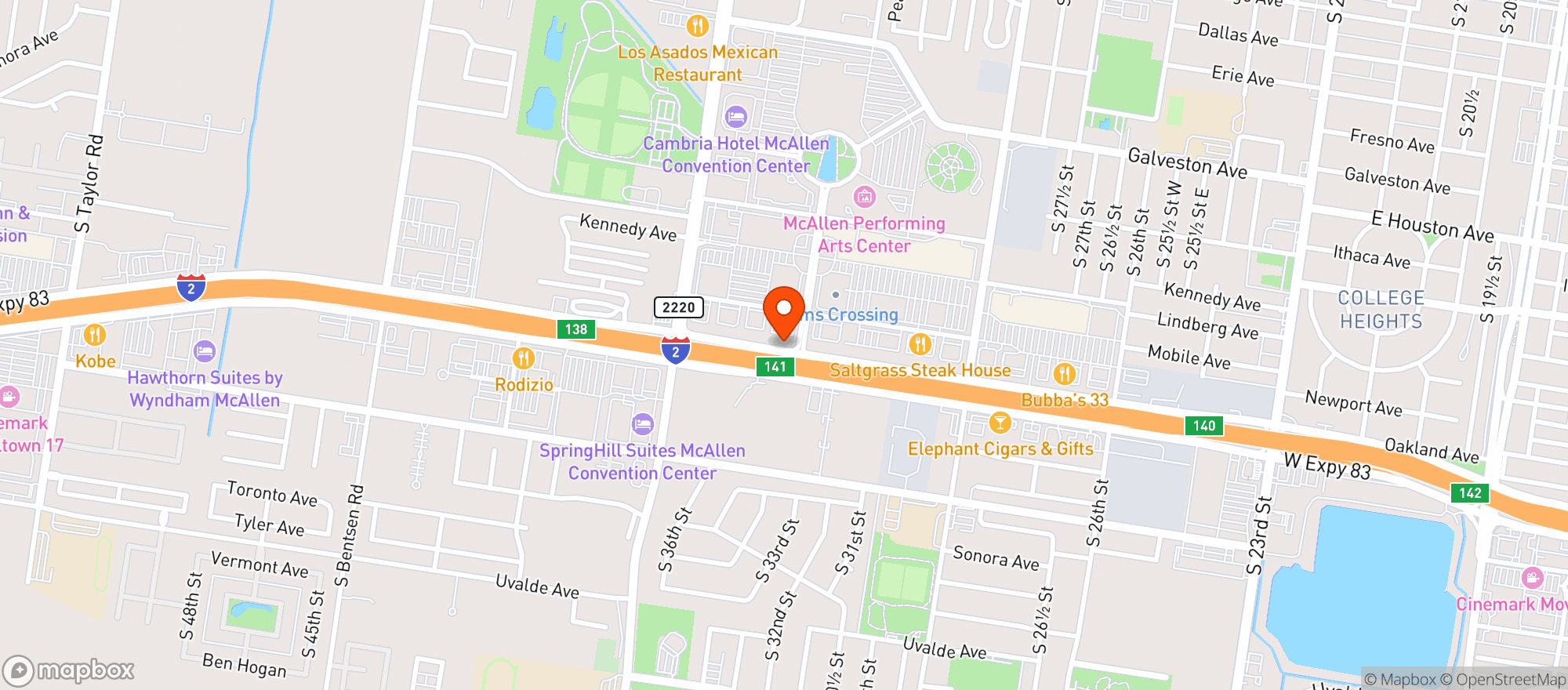 Map showing La Costa Grill
