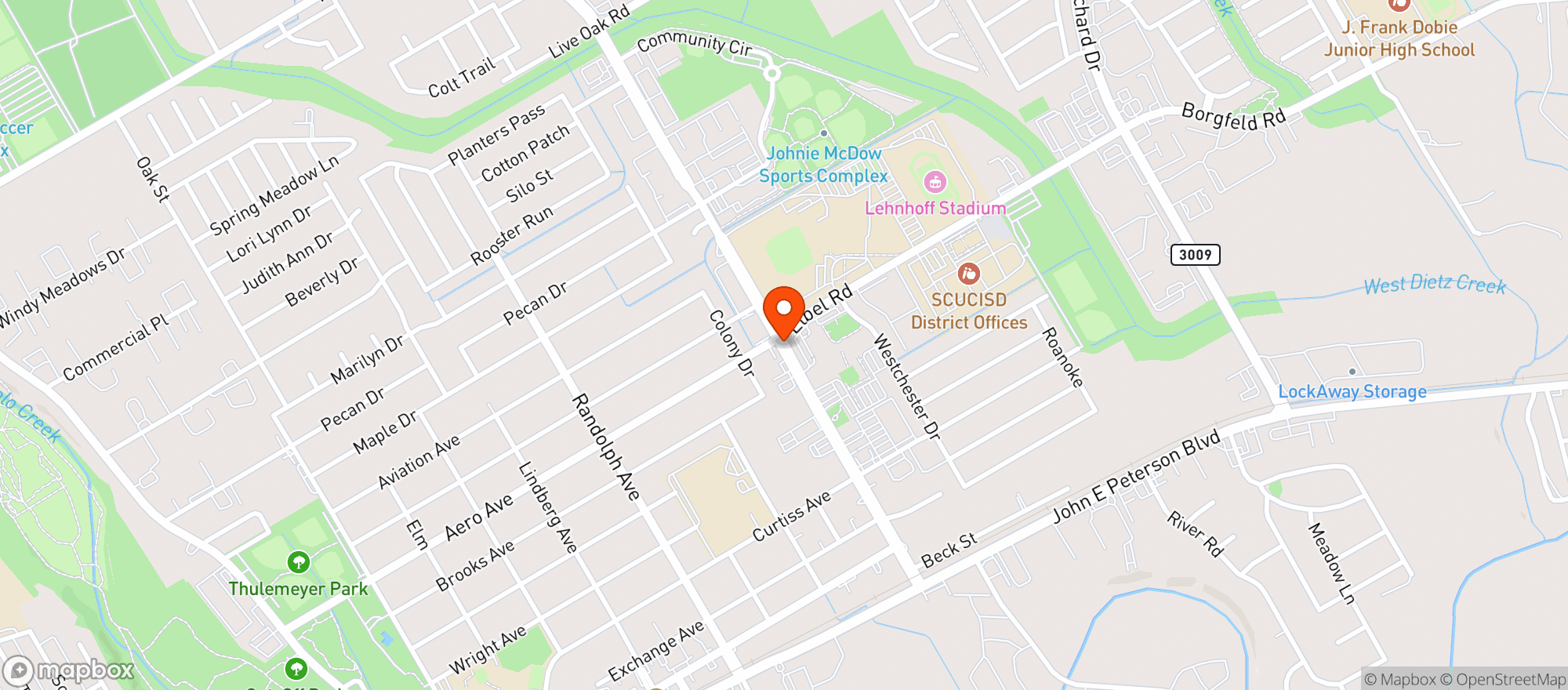 Map showing S & S Food Mart
