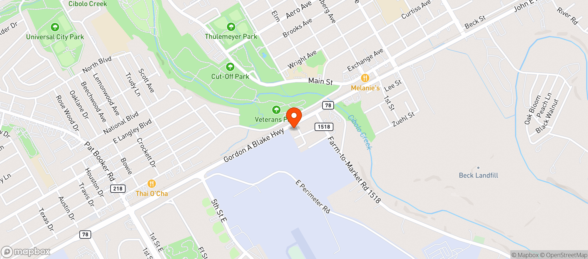 Map showing Randolf Express