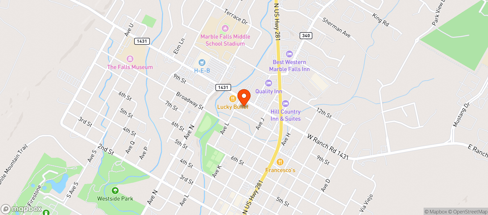 Map showing Circle B Liquor