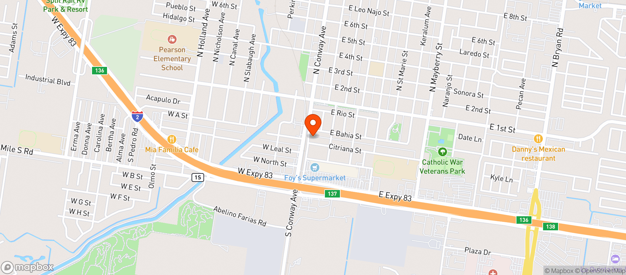 Map showing Red Barn Hemp Dispensary