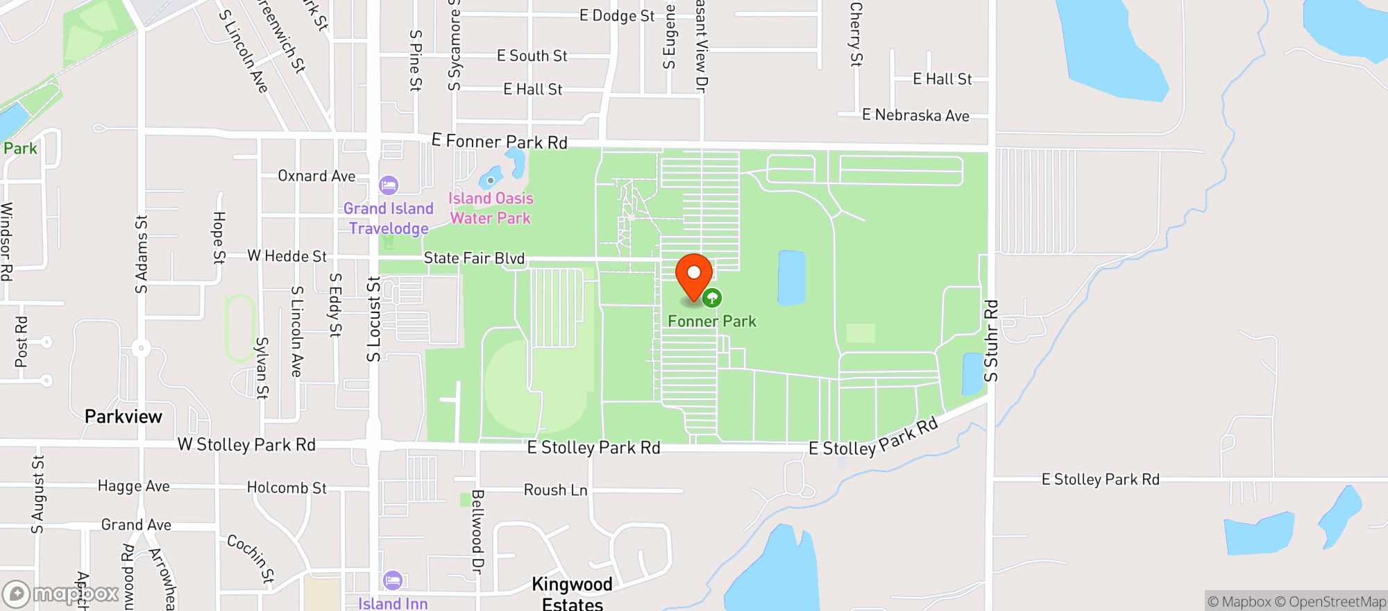 Map showing Heartland Events Center