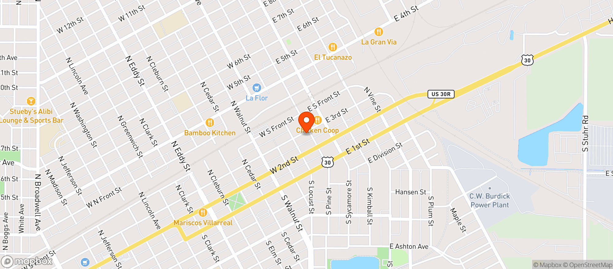 Map showing Azteca Market