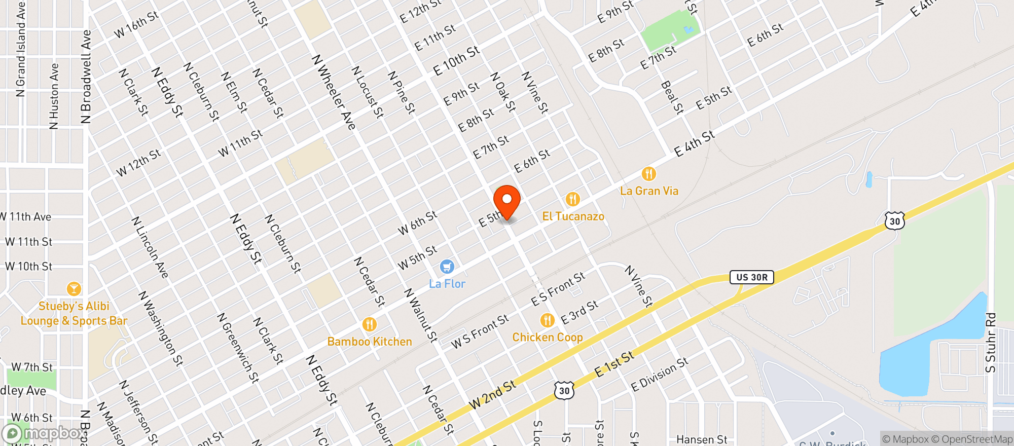 Map showing Eddies Esquina