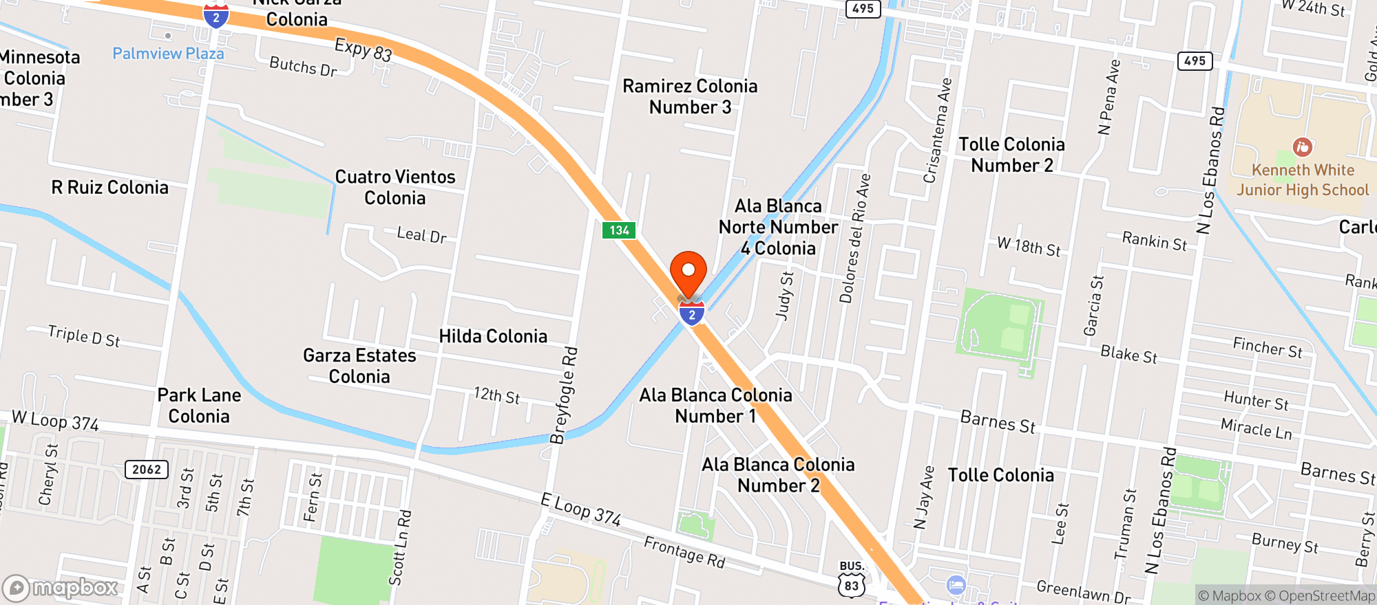 Map showing H E B Food Store #448