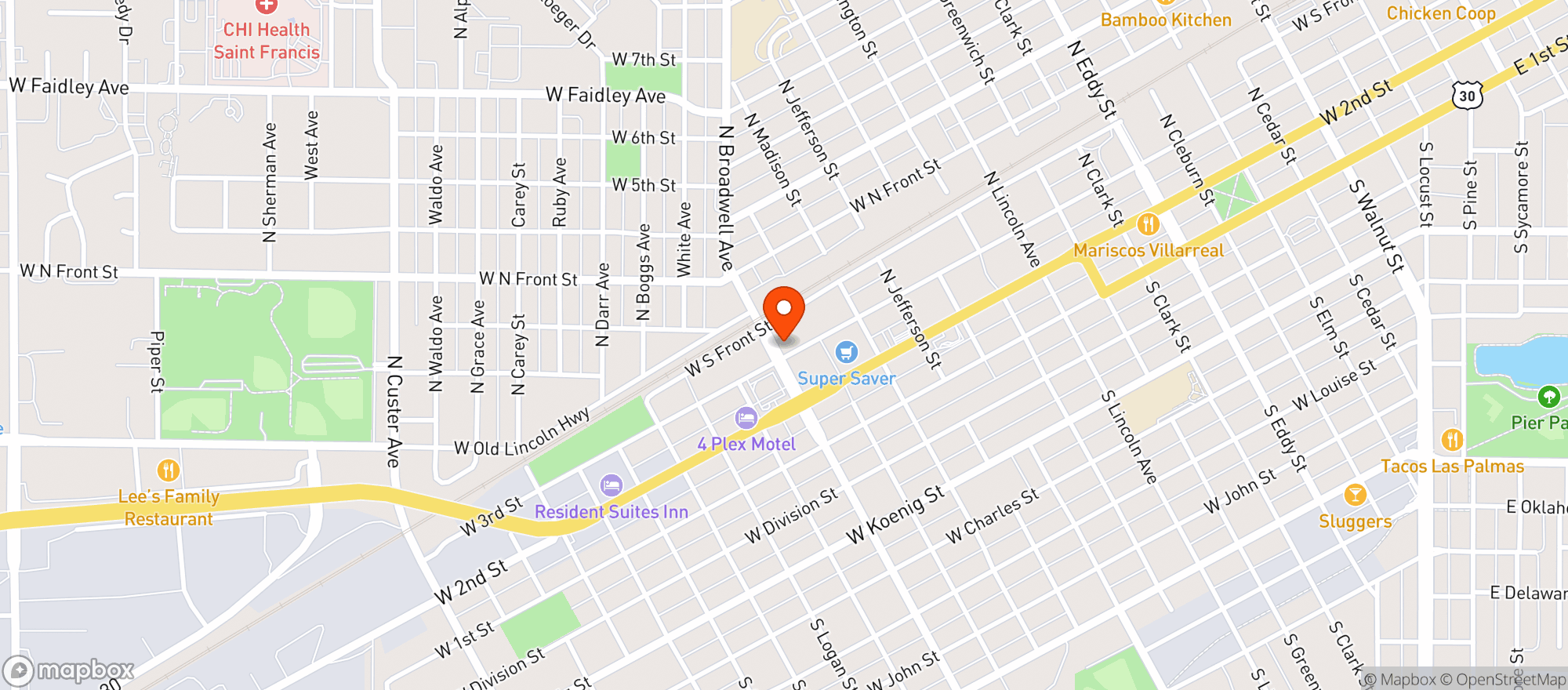 Map showing 3RD STREET TREES