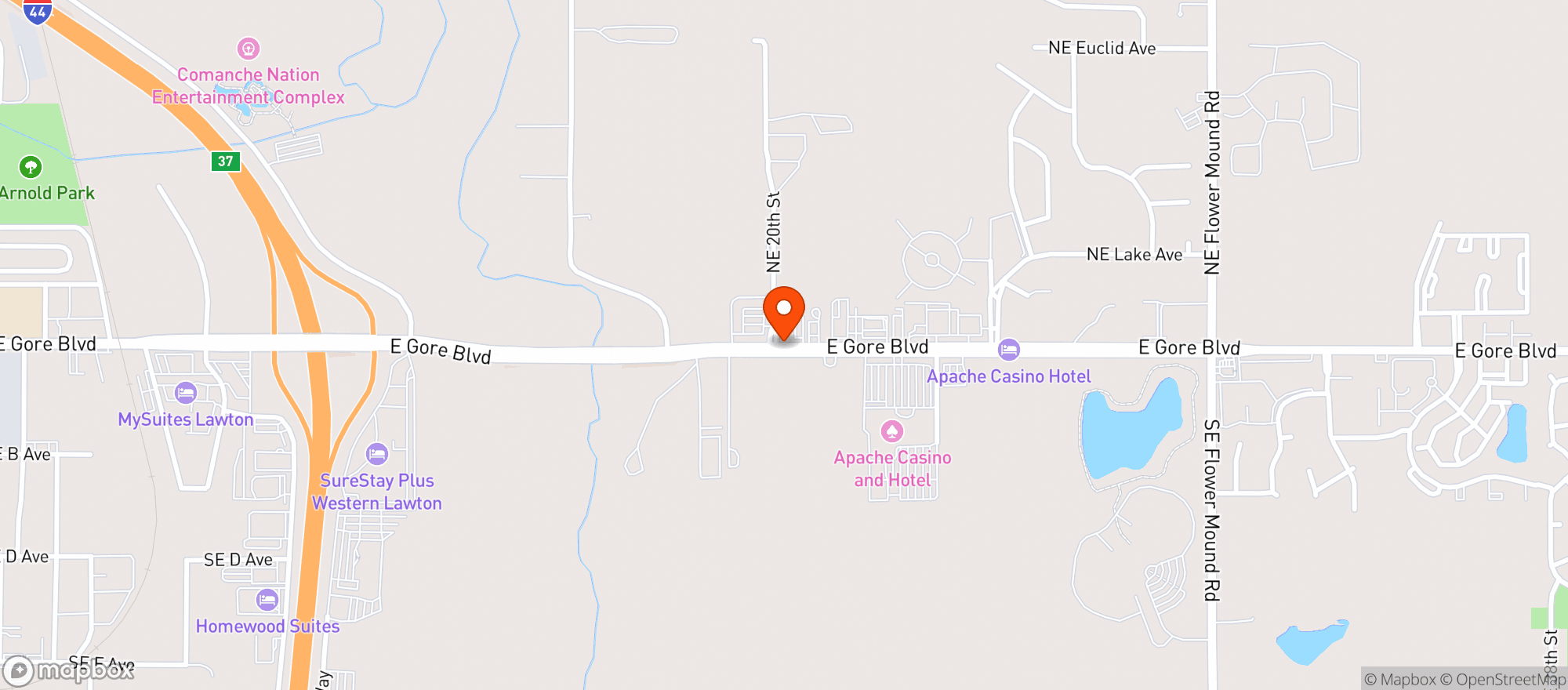 Map showing Los Tres Amigos Restaurant