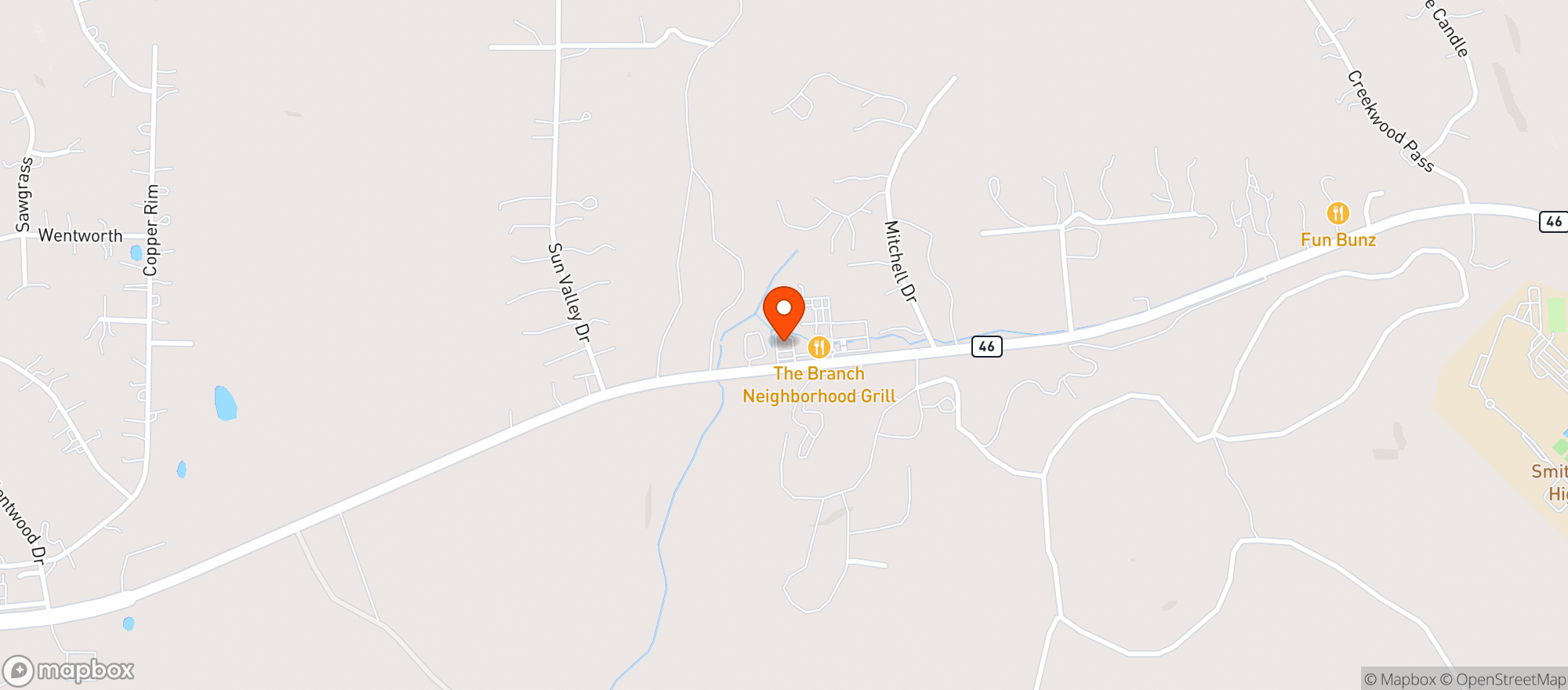 Map showing Hwy 46 Express