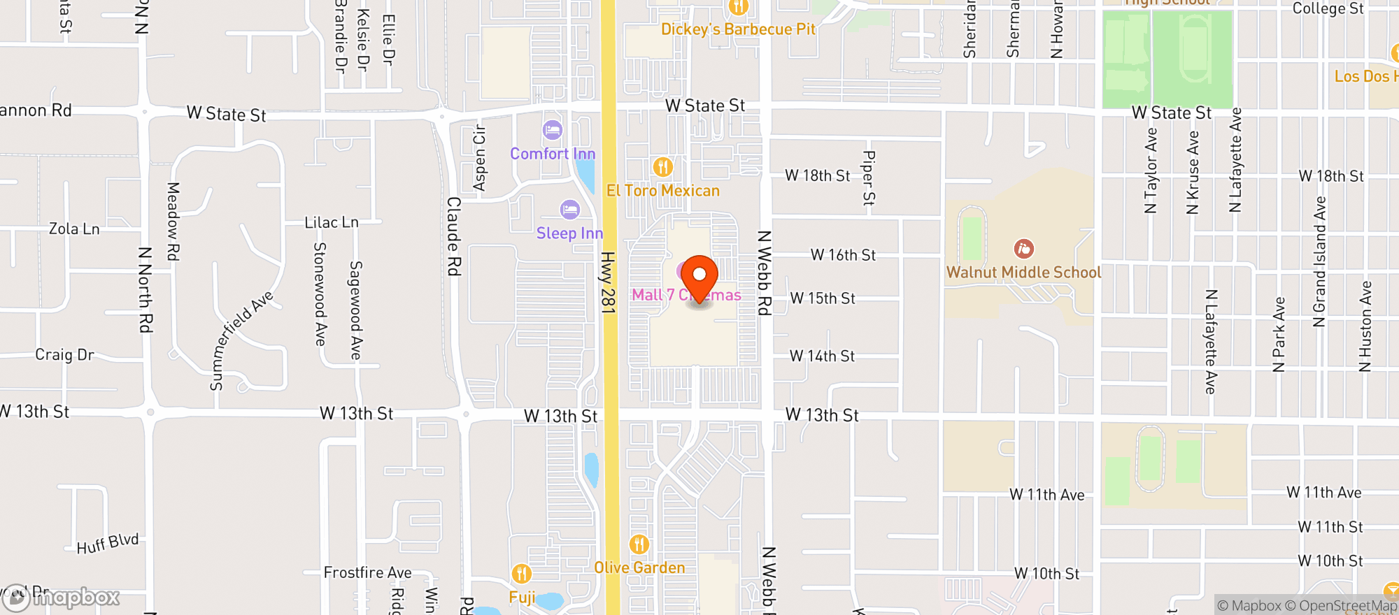 Map showing Target Store #2918