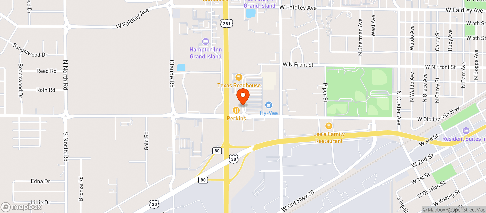 Map showing Hy Vee Wine & Spirits