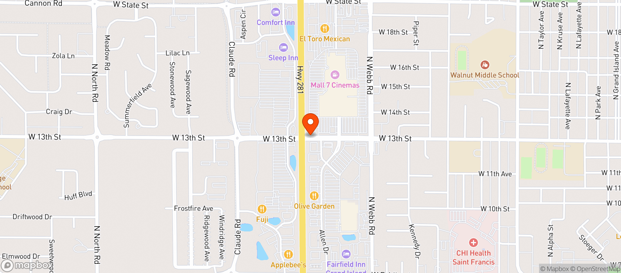Map showing Red Lobster