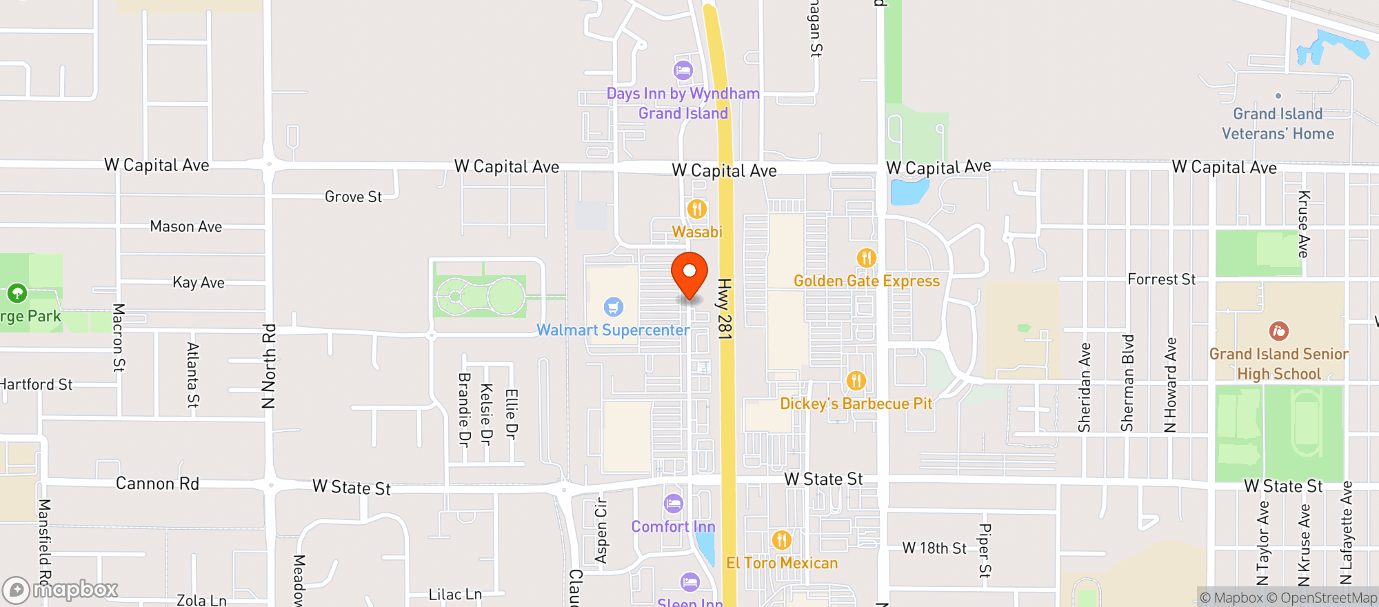 Map showing Walmart Supercenter