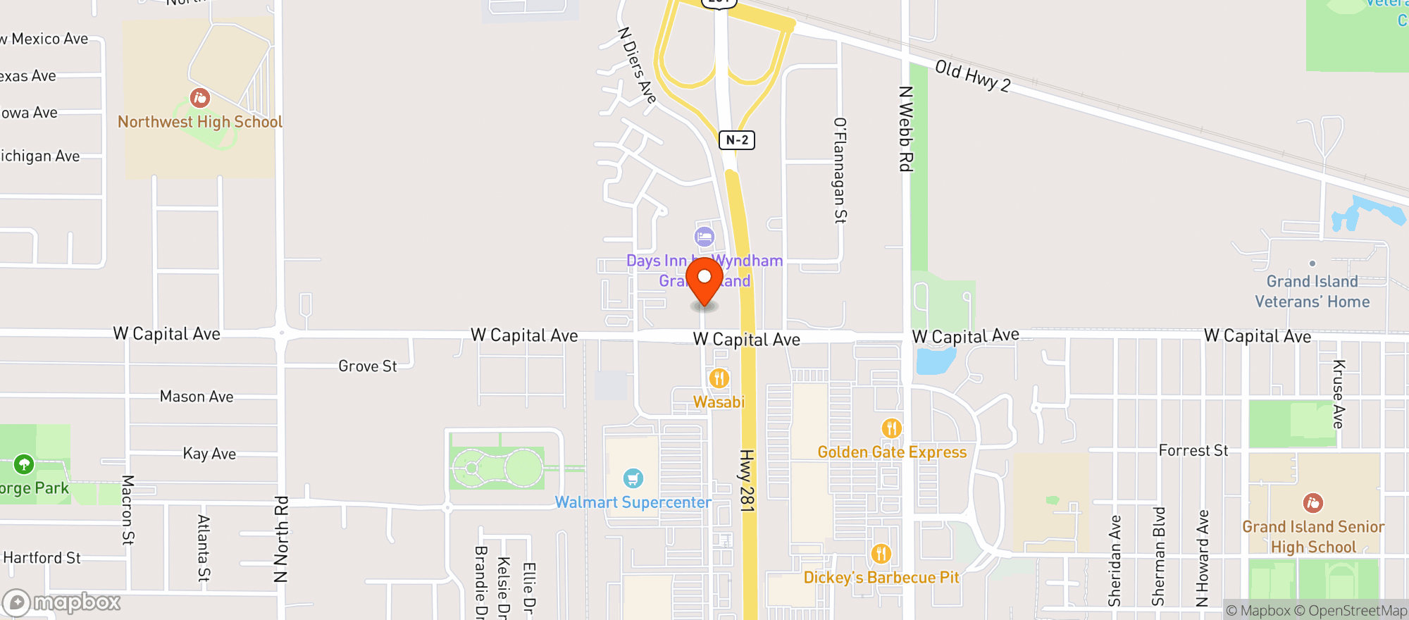 Map showing Pump & Pantry
