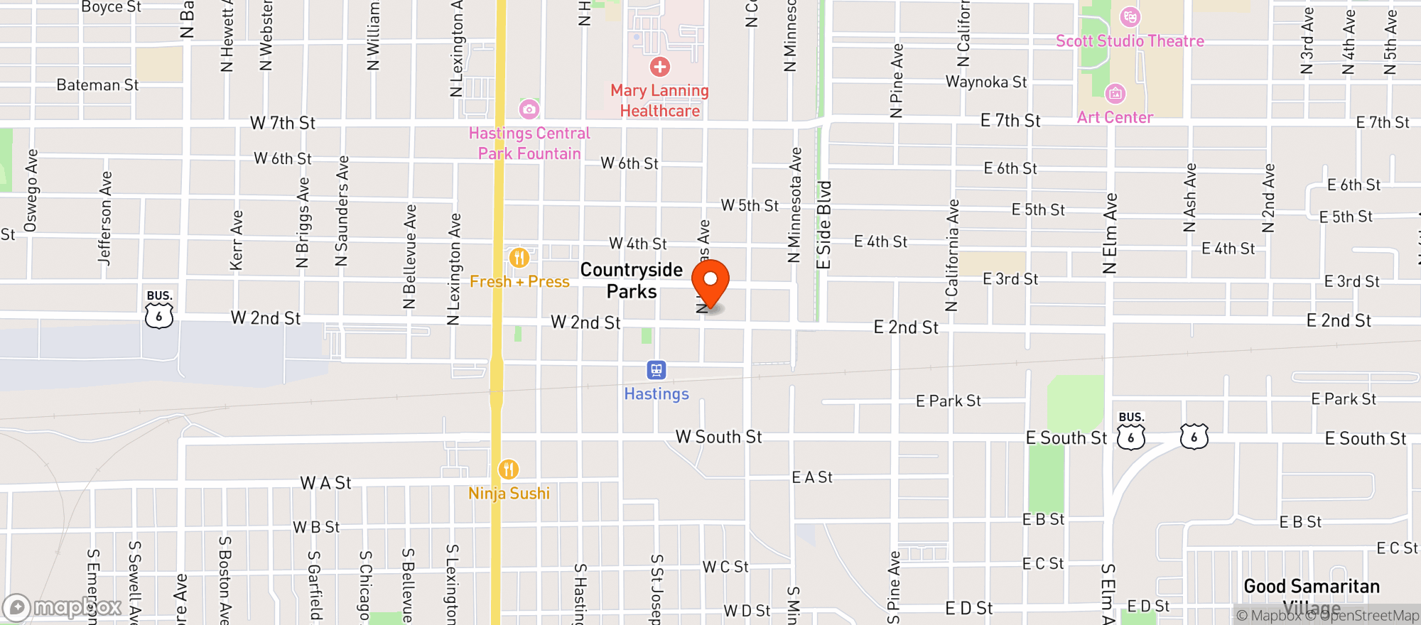 Map showing Coterie Social Club  The
