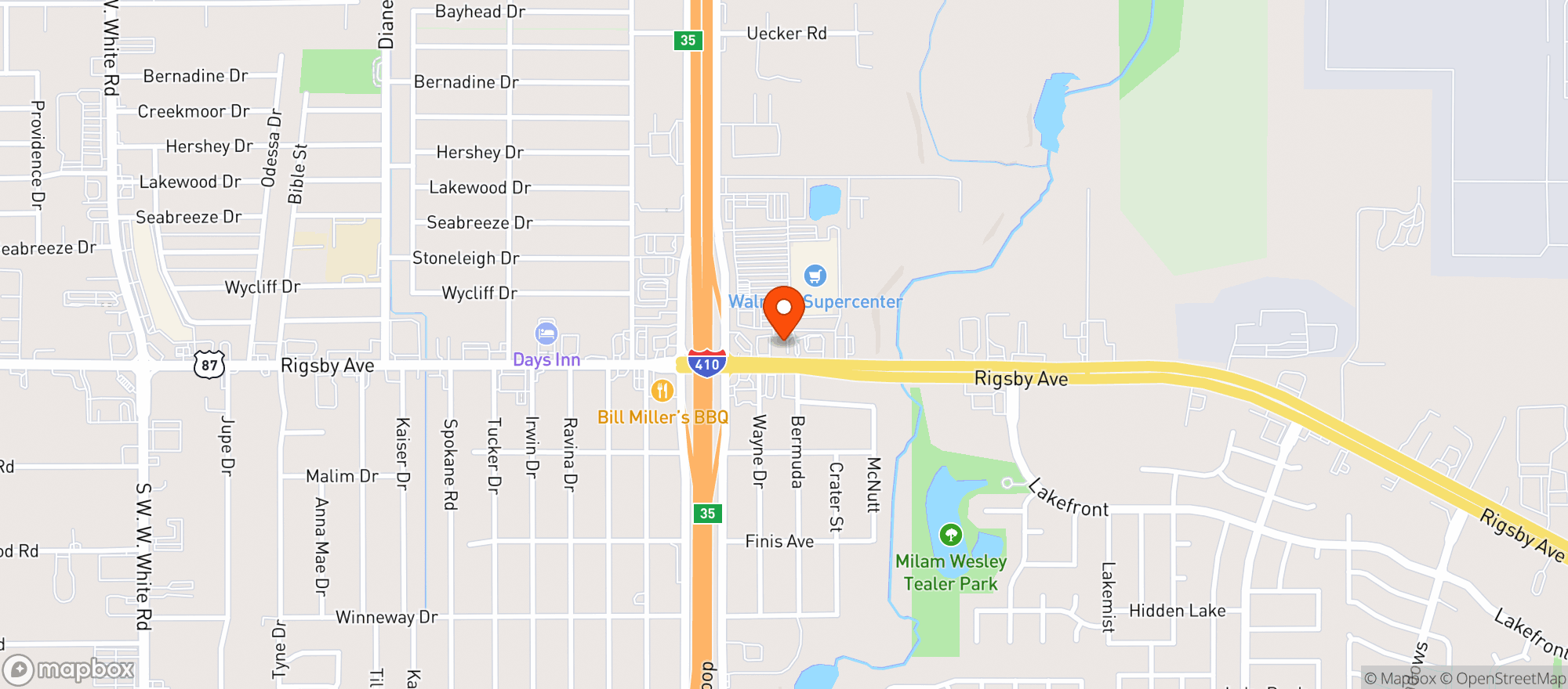 Map showing Liquor Bueno - Rigsby