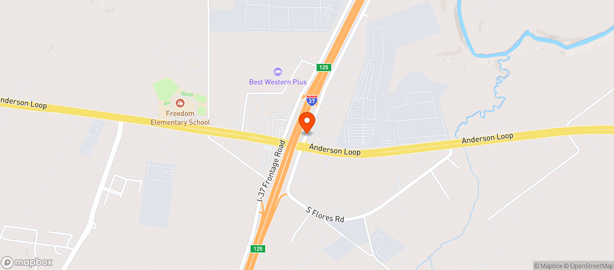 Map showing TEX BEST TRAVEL CENTER