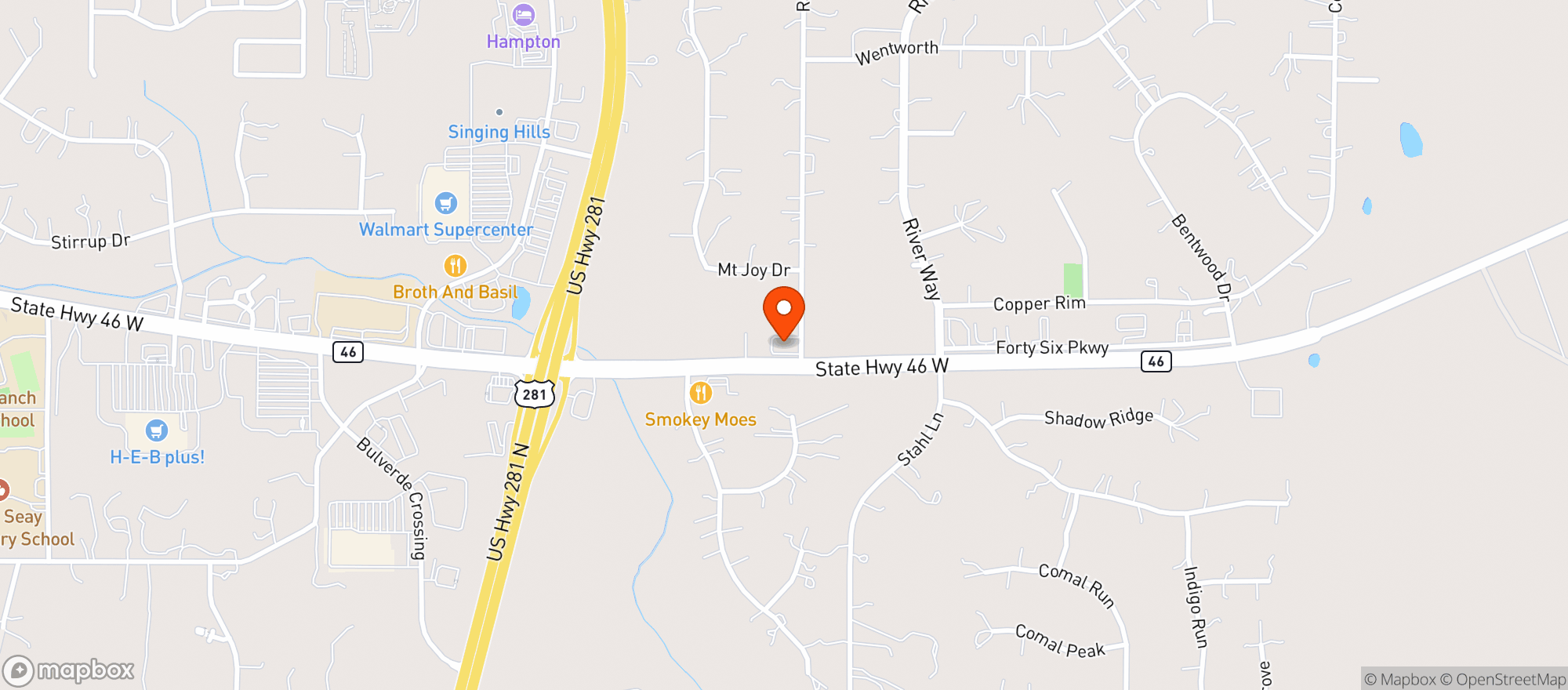 Map showing Ajs Wine & Liquor
