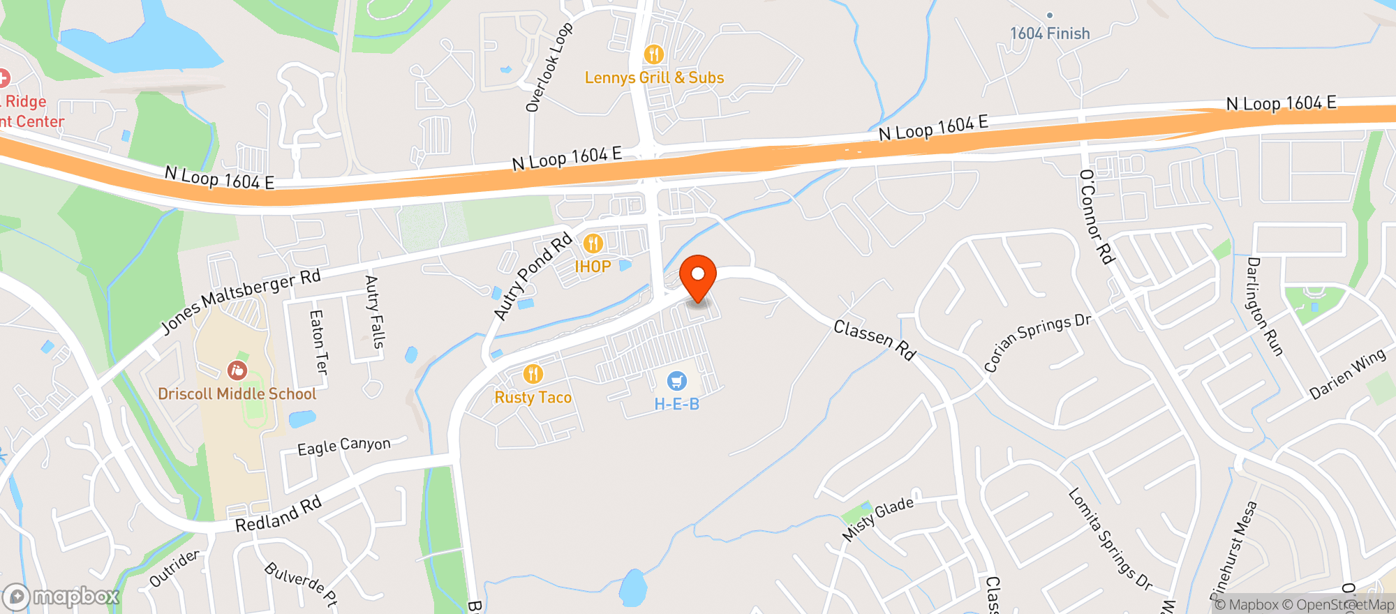 Map showing H E B Convenience Store #739