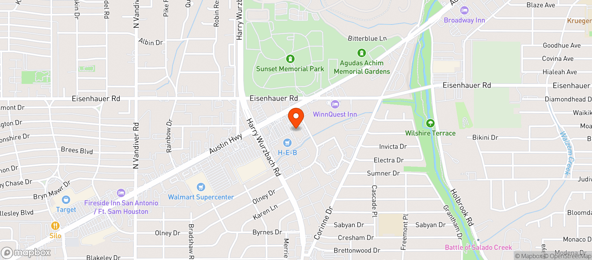 Map showing Liquor Bueno - Austin Hwy