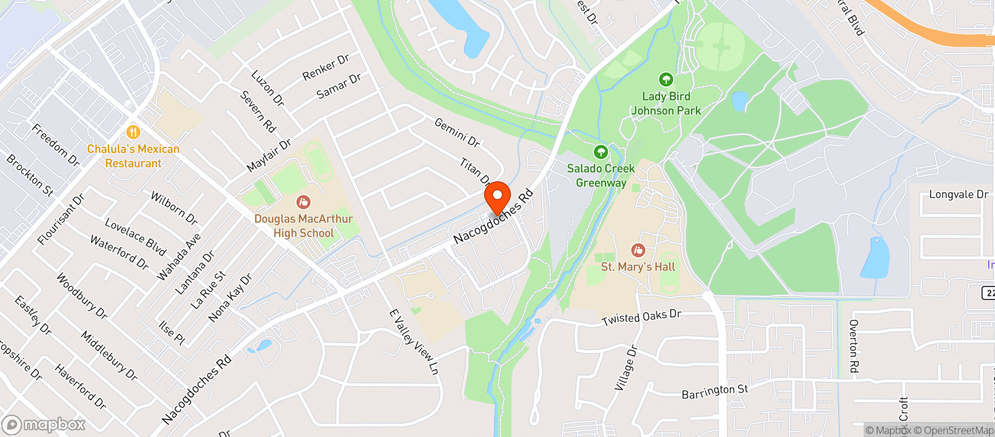 Map showing Perrys Food Mart
