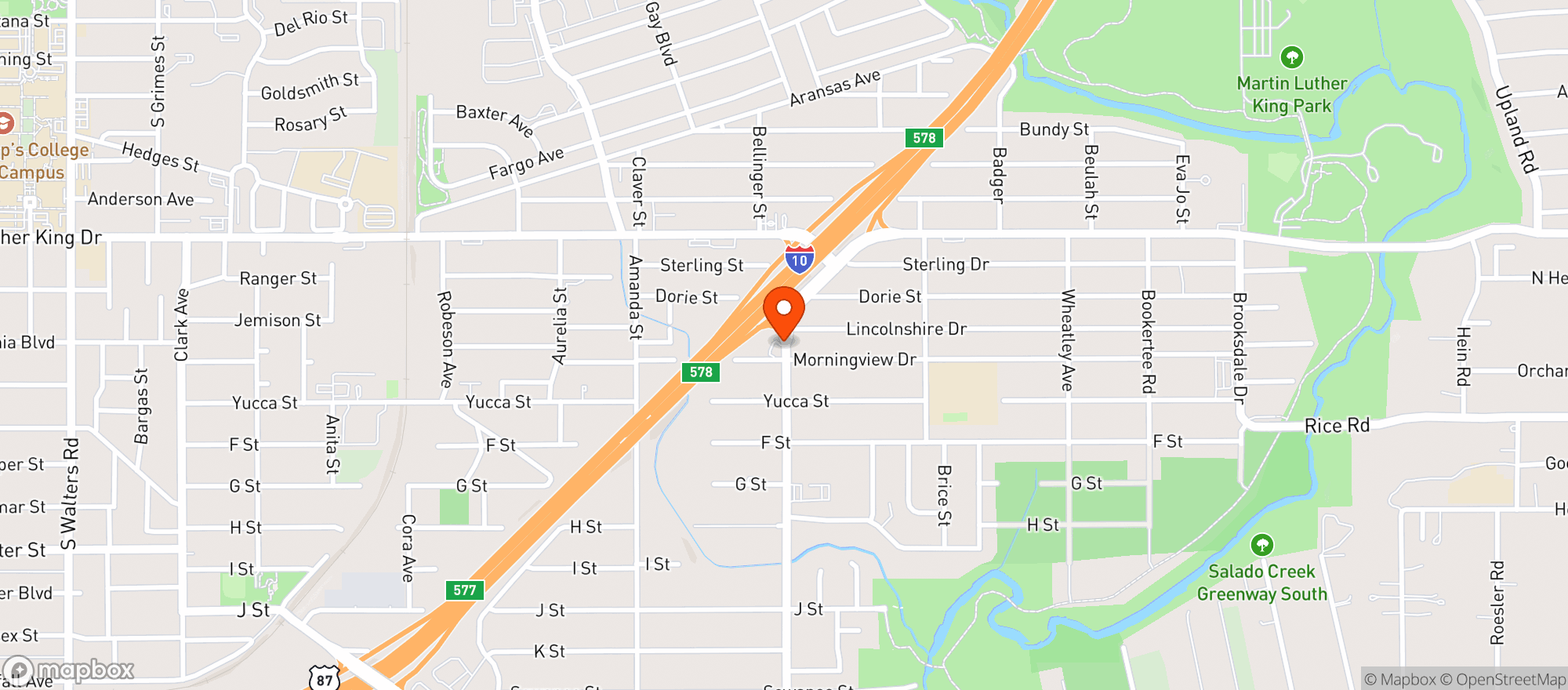 Map showing Q Food Mart