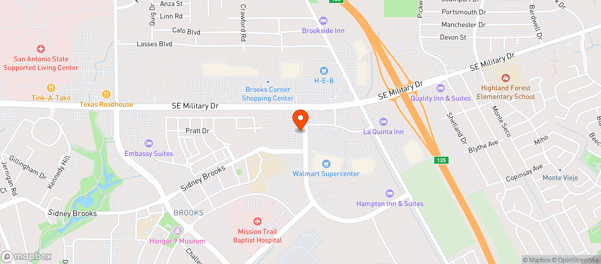 Map showing Buffalo Wild Wings Gril #636