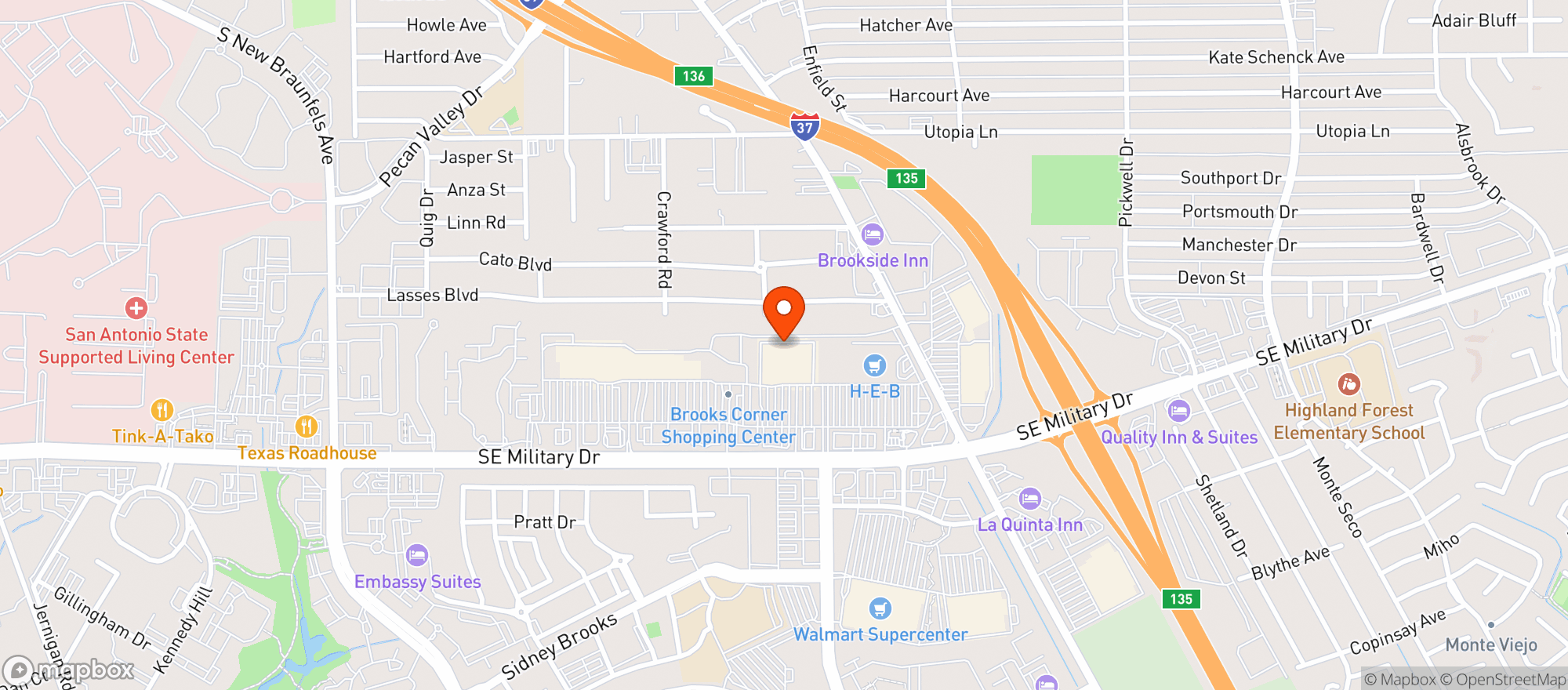 Map showing Target - San Antonio Se
