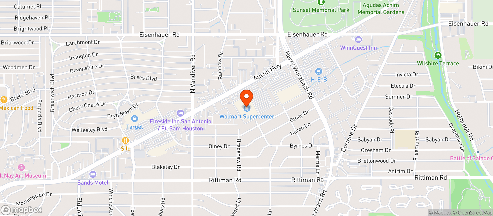 Map showing Walmart Supercenter