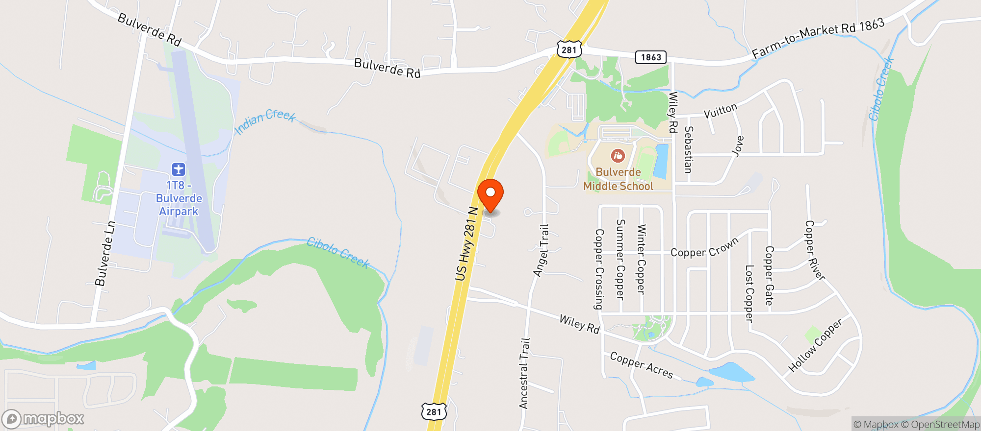 Map showing Chucks Bar And Grill