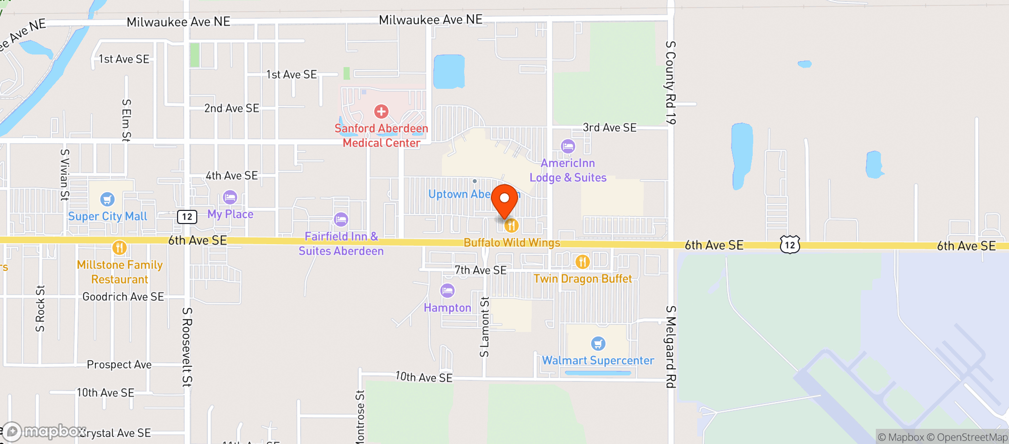 Map showing Buffalo Wild Wings Gril #3861