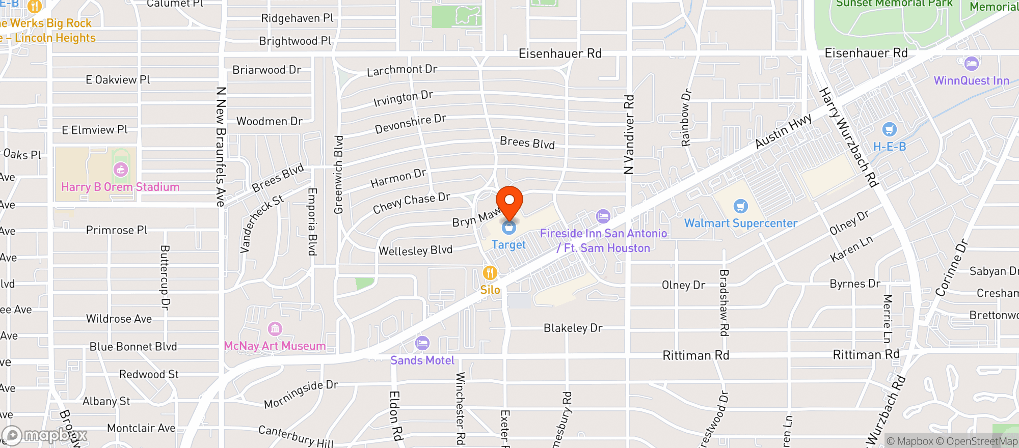 Map showing Target - Alamo Heights