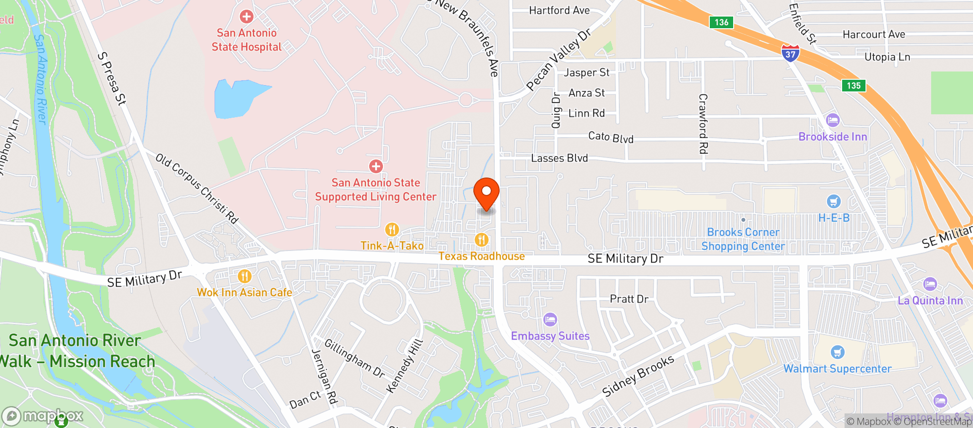 Map showing 54th Street Restaurant & Drafthouse