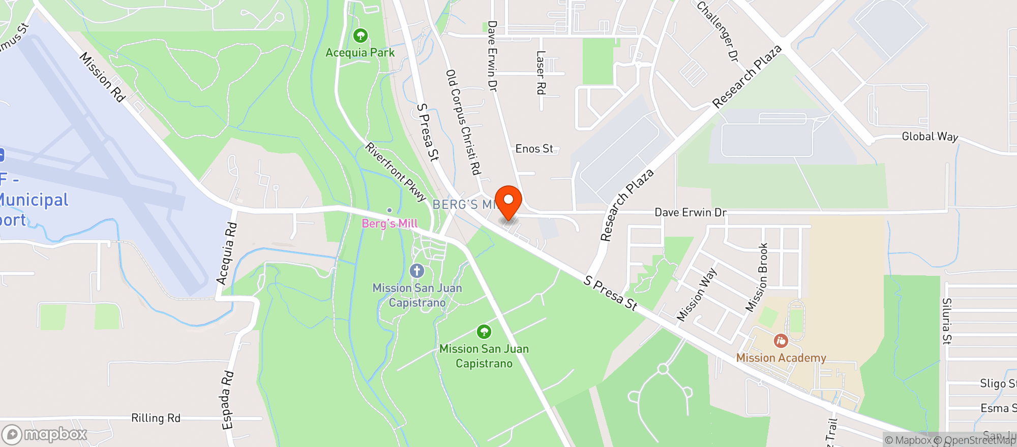 Map showing Thirstys Sa