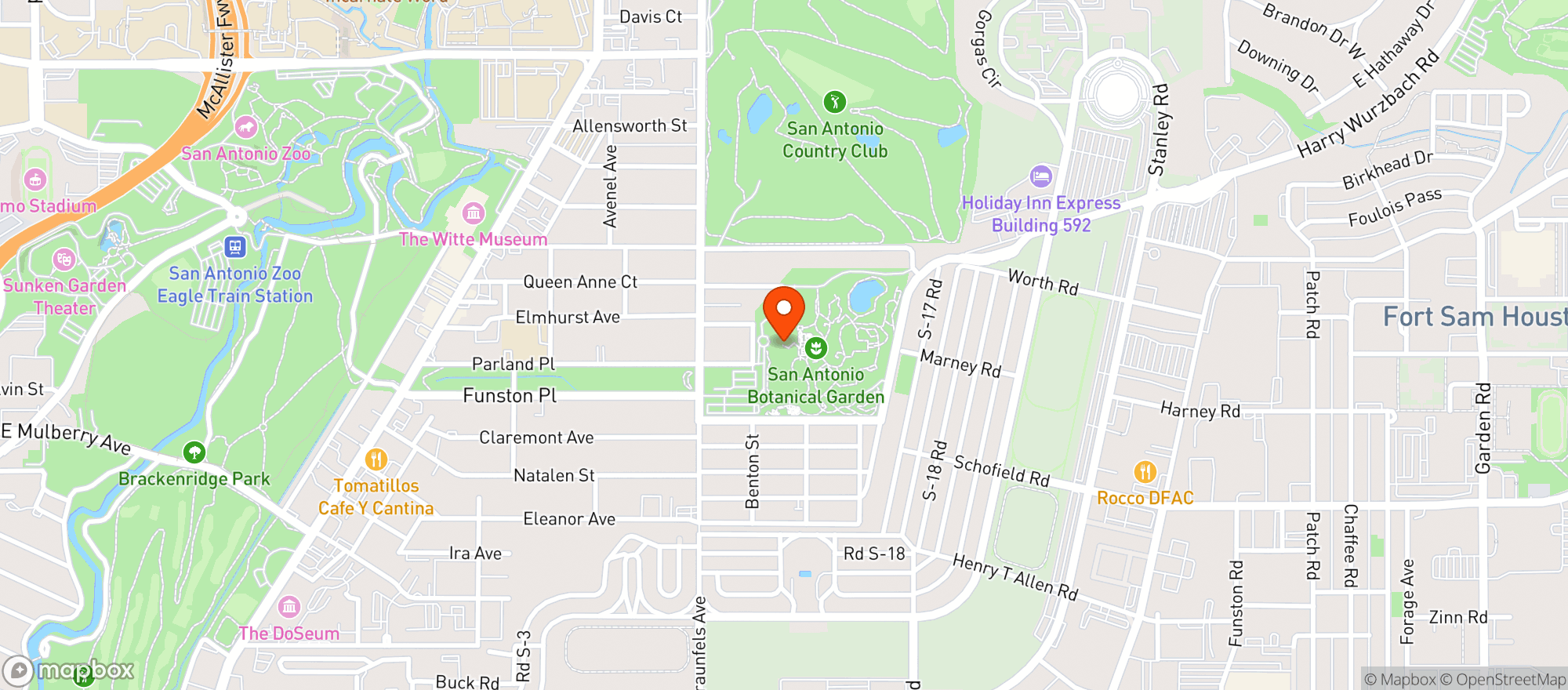 Map showing Botanical Garden