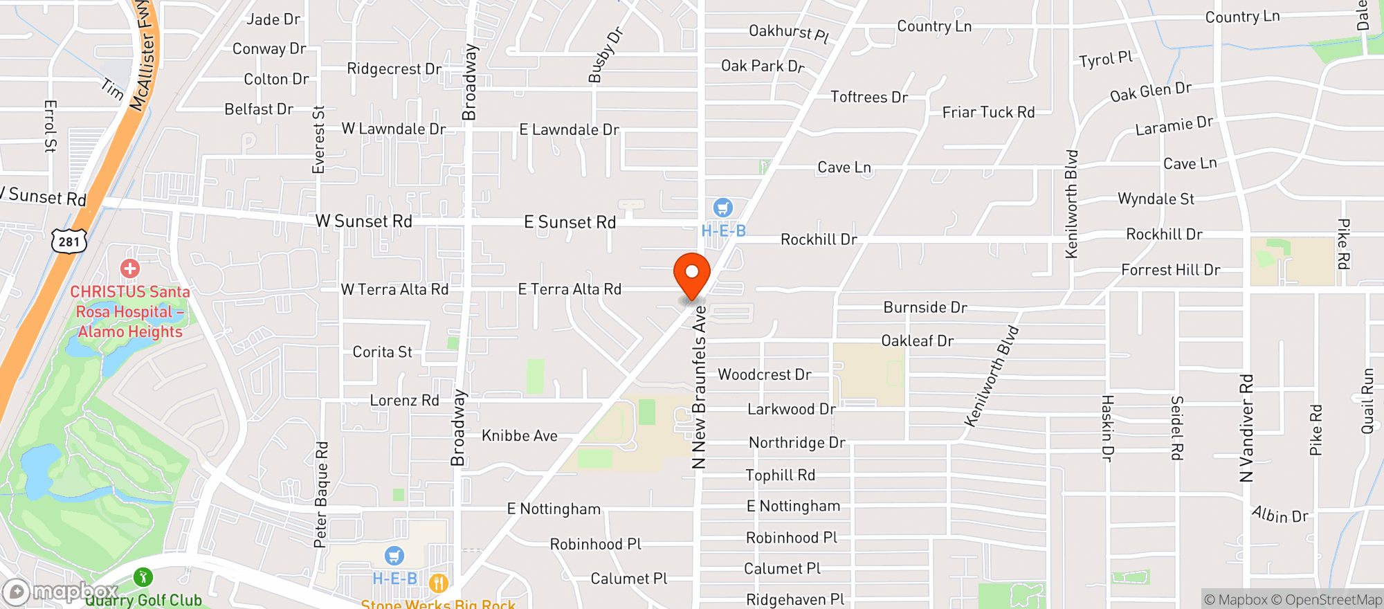 Map showing Nacogdoches 1 Food Store