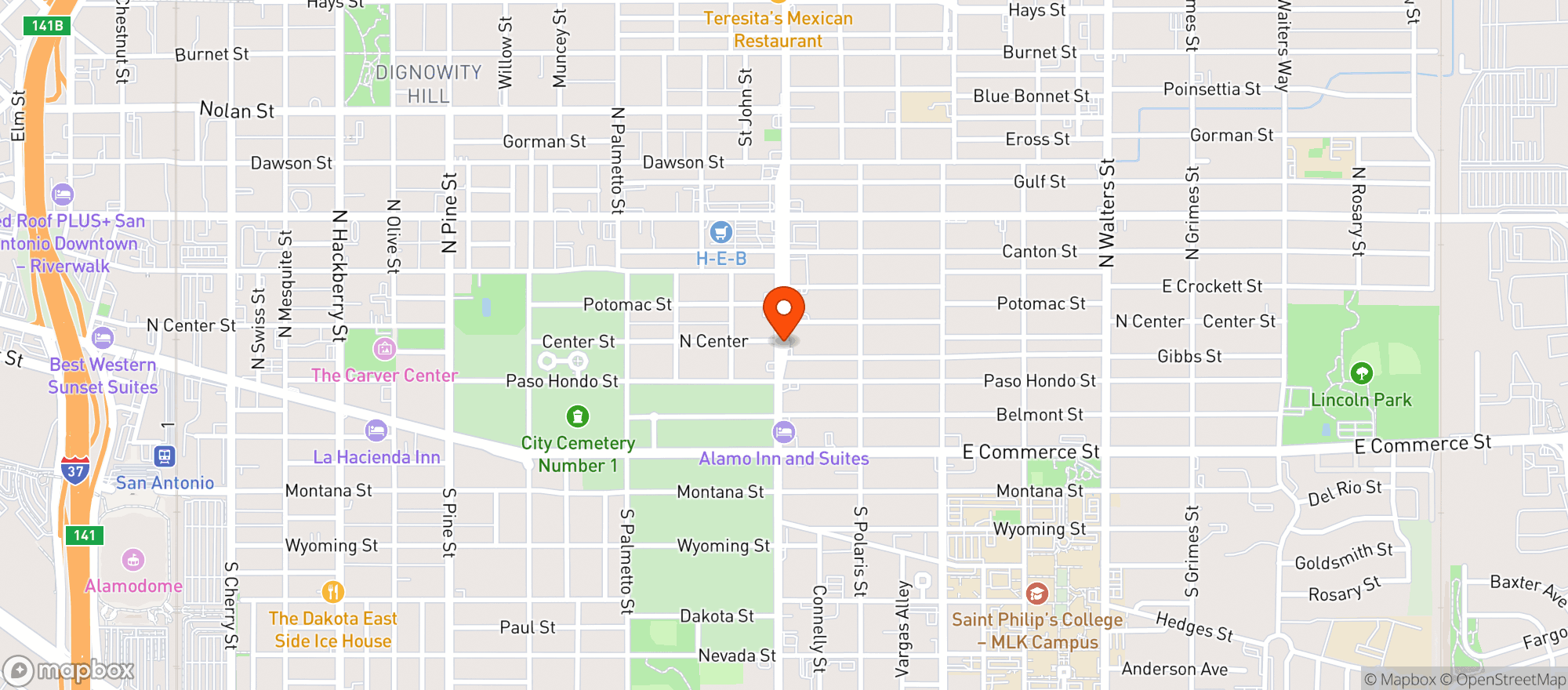 Map showing Triplets Food Mart