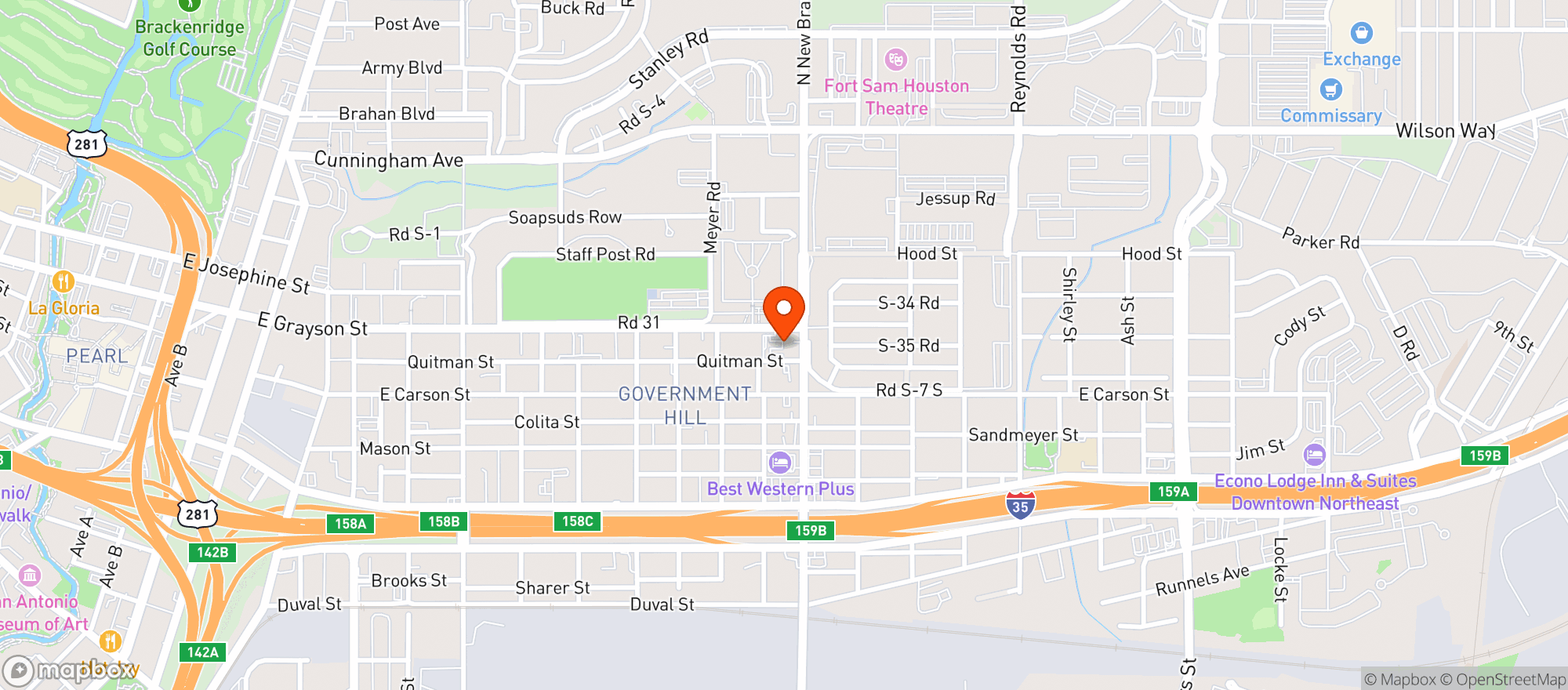 Map showing Breakaway Brewing Company