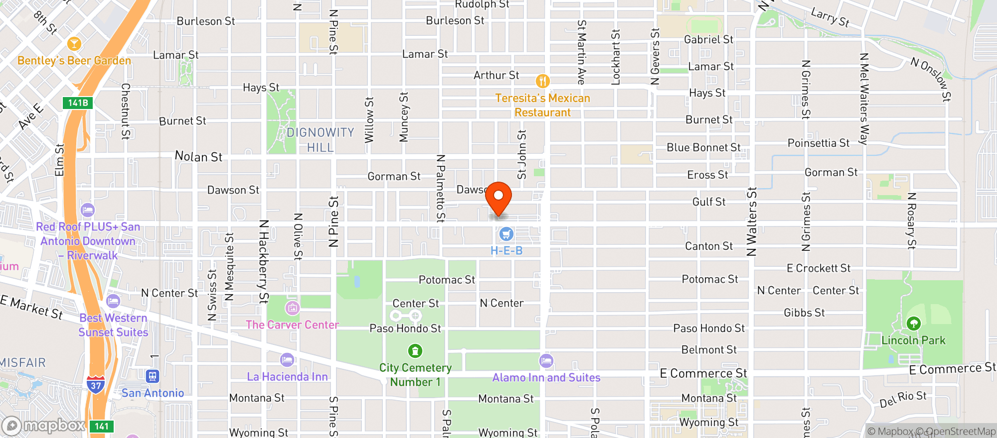 Map showing D & B Liquor #d47