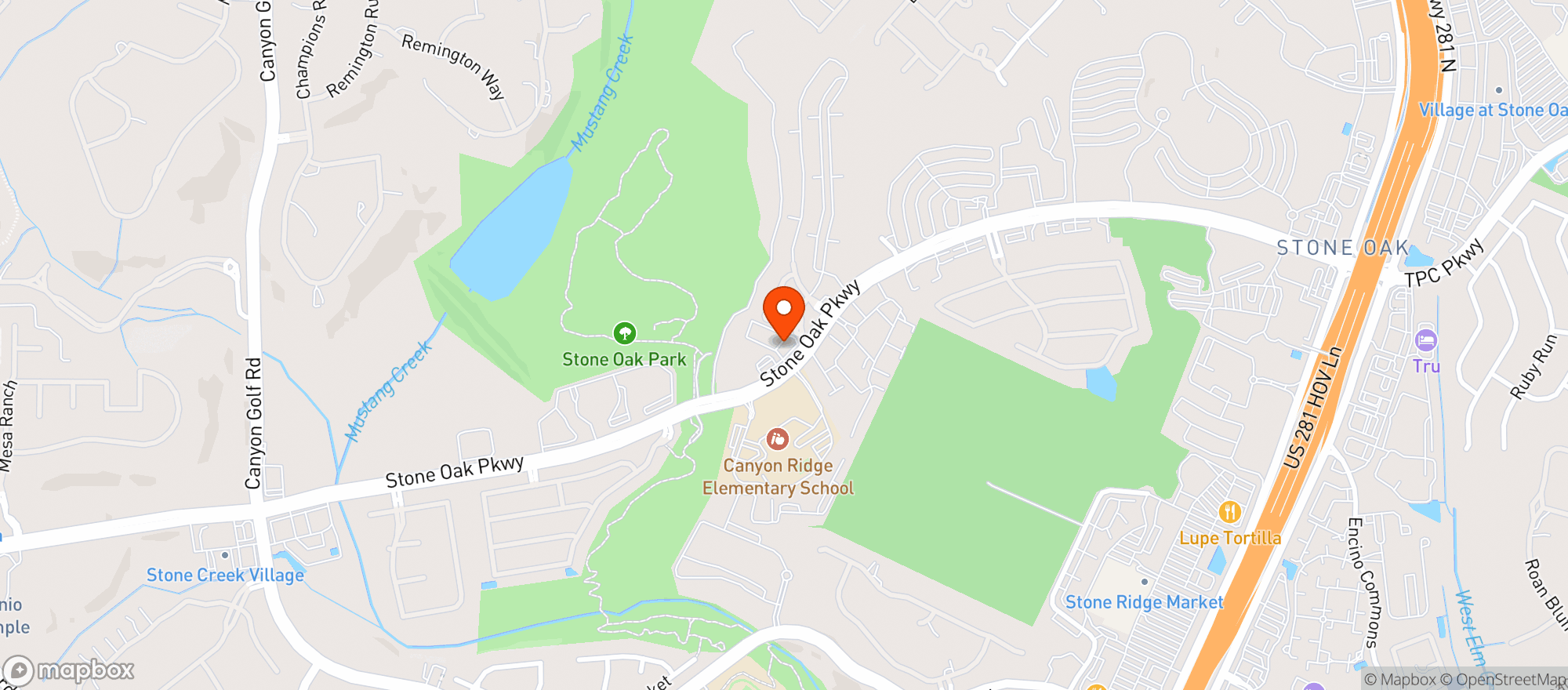 Map showing Evapo Vape - Stone Oak